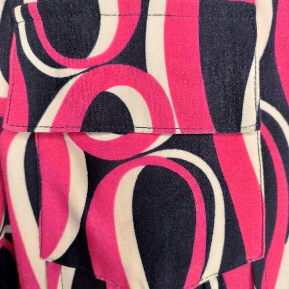 Cocomo Women's Plus Size 1X Pink Multi Color Pintuck 3/4 Sleeve Blouse Top - Picture 5 of 9